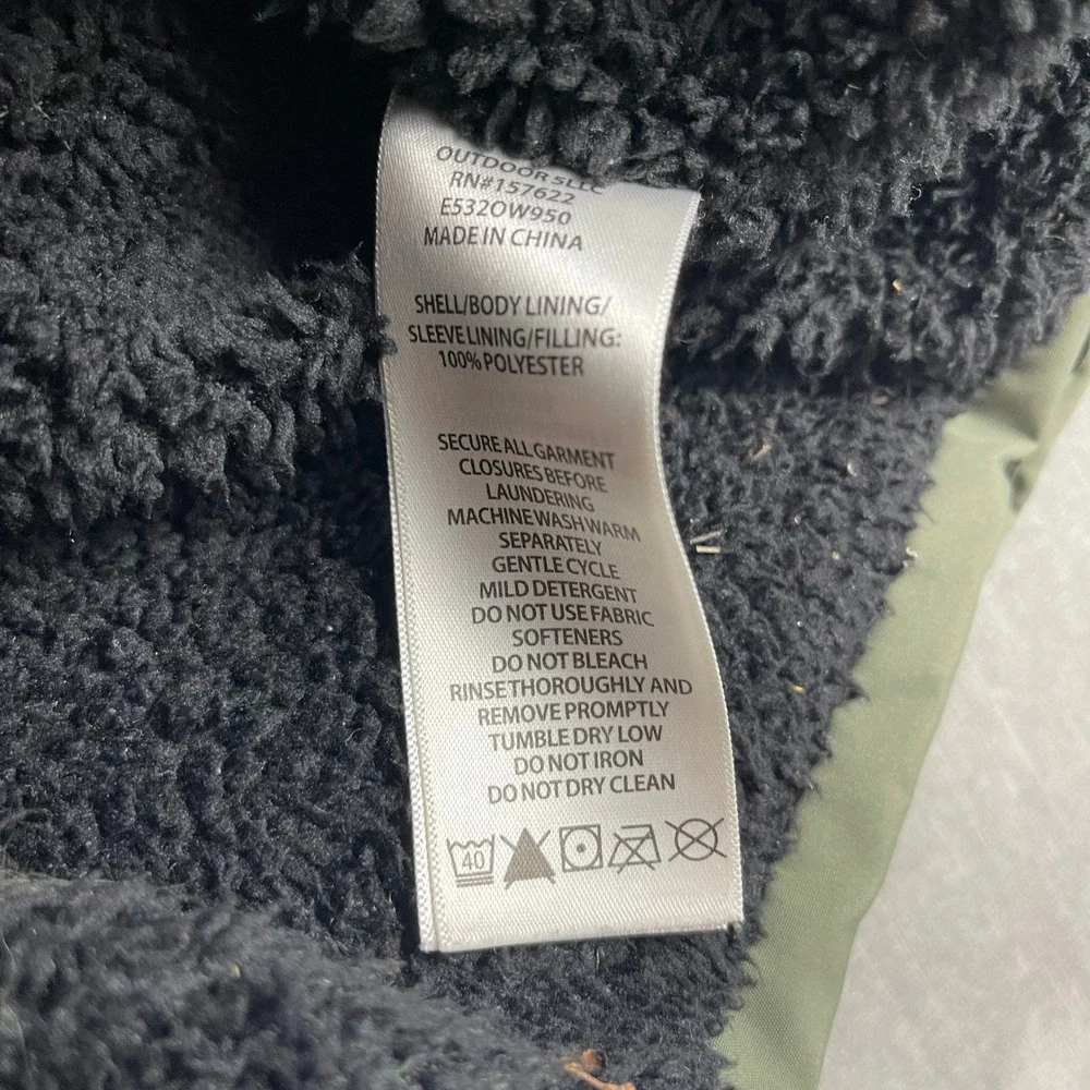 Eddie Bauer Kids 4T Green Puffer Jacket Sherpa Lined Hooded E5320W950